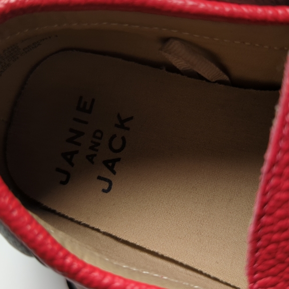 Janie and Jack Red Leather Boat Shoes - Picture 4 of 4